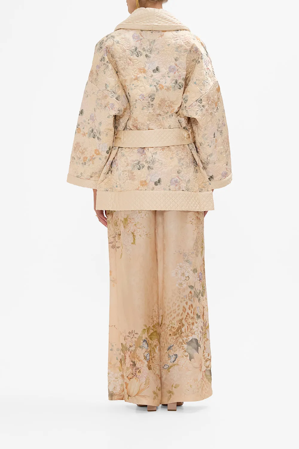 QUILTED ROLL COLLAR COAT ADORNED IN ANTIQUITY
