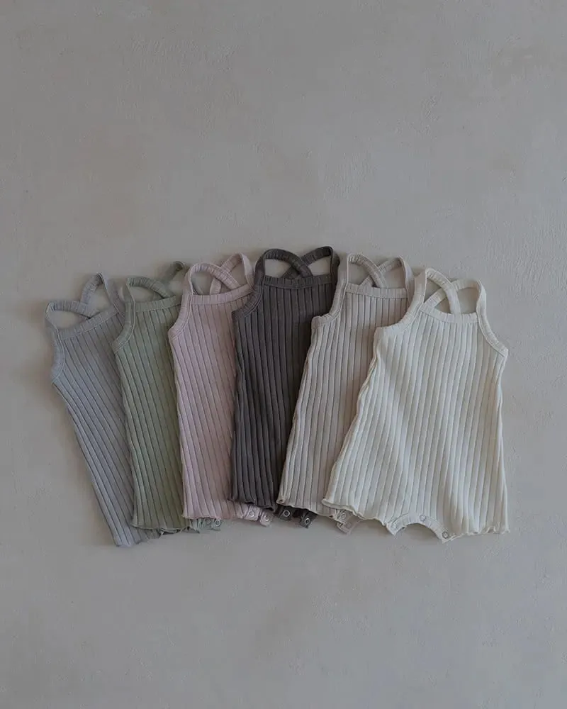 Ribbed Romper | Grey