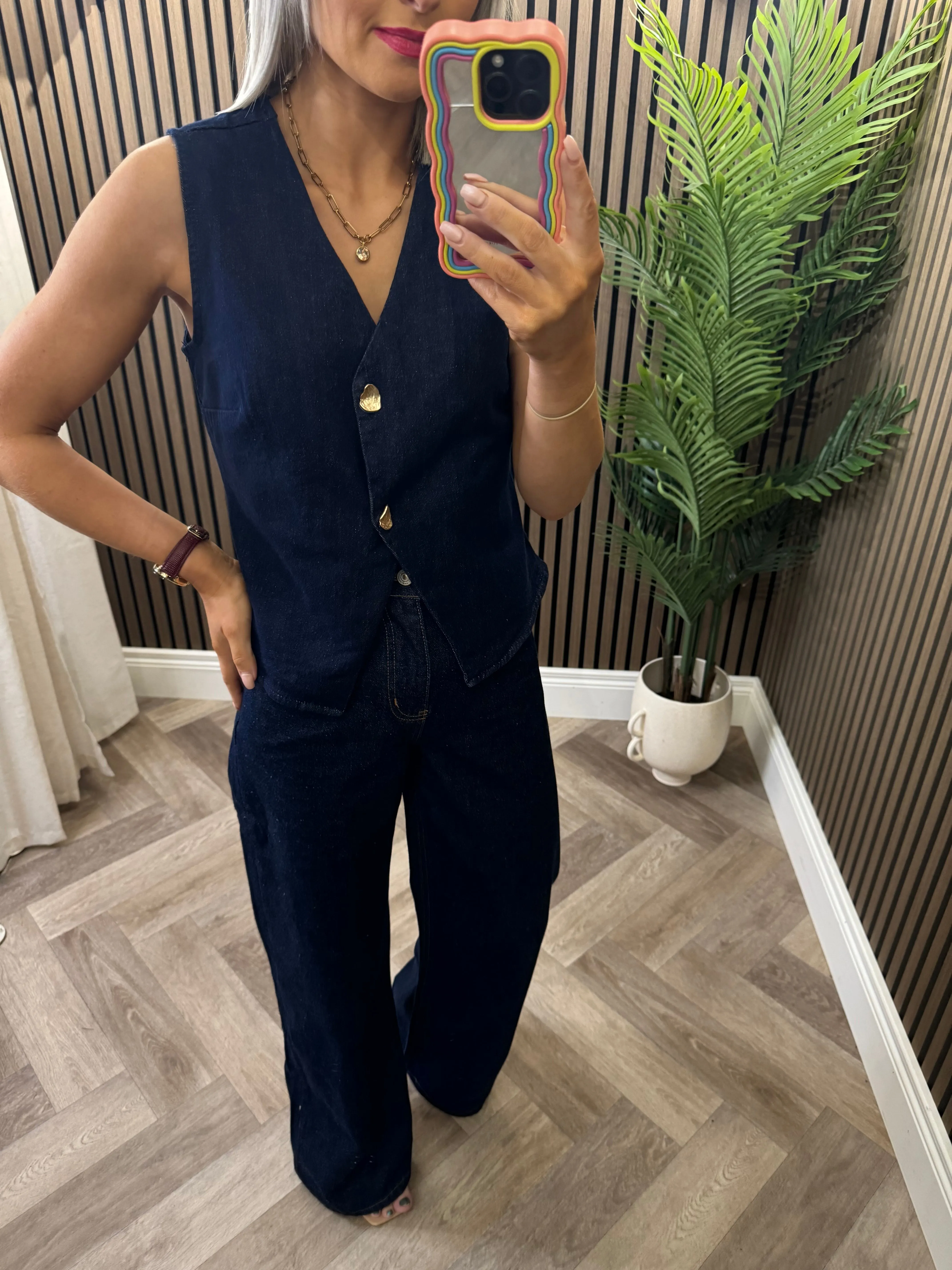 Sacha Waistcoat- Dark Denim
