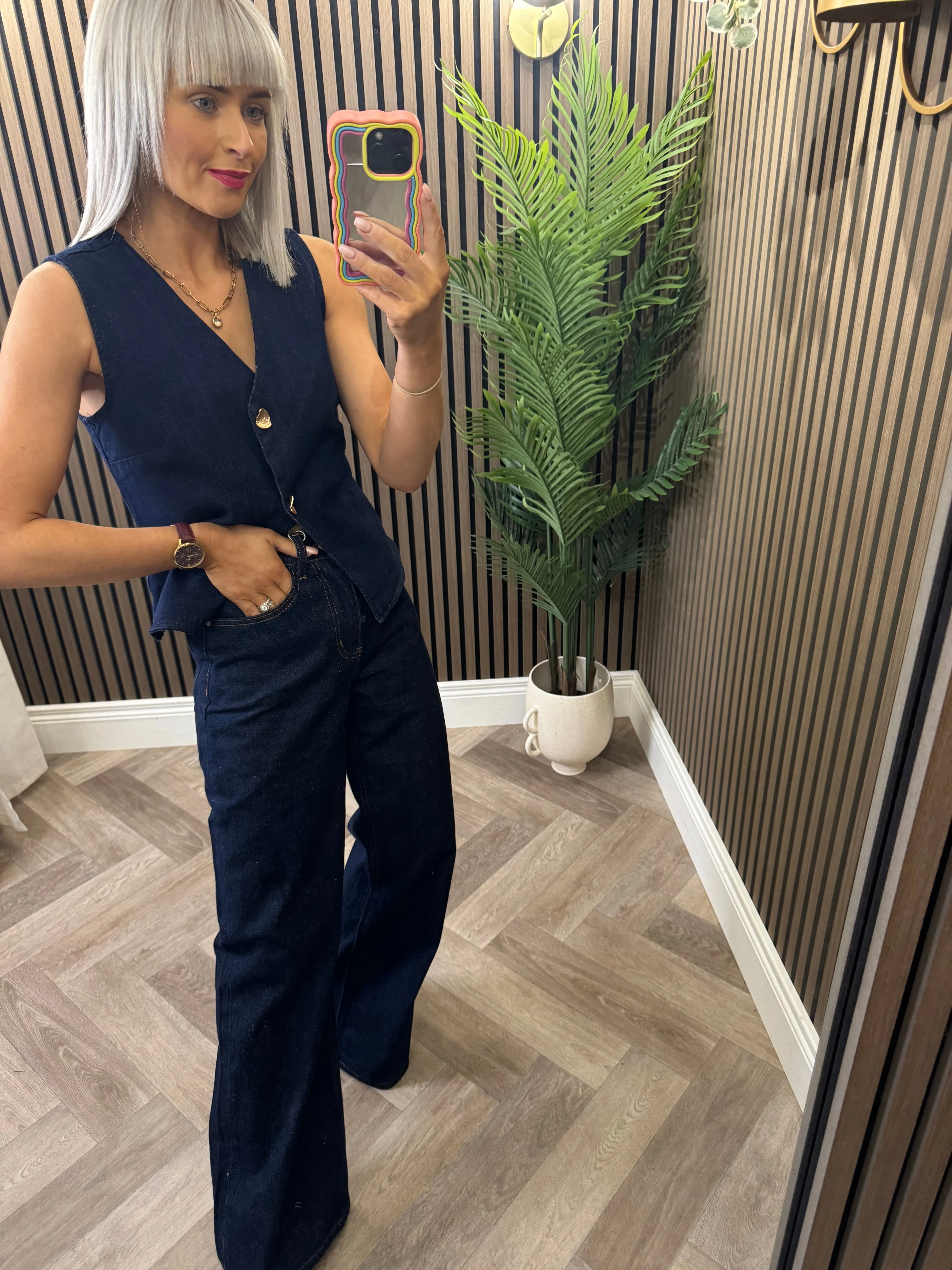 Sacha Waistcoat- Dark Denim