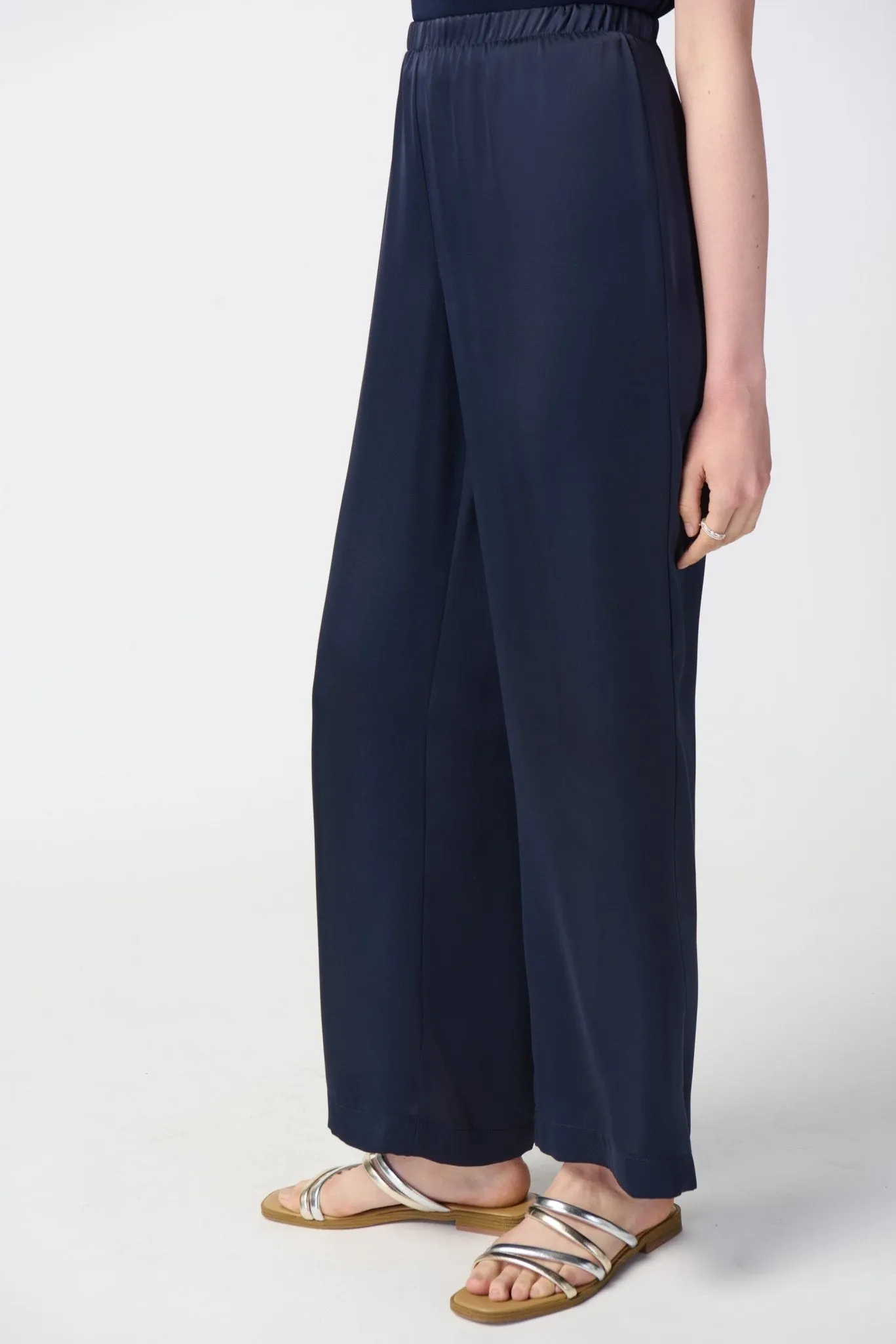 Satin Wide Leg Pull-On Pant