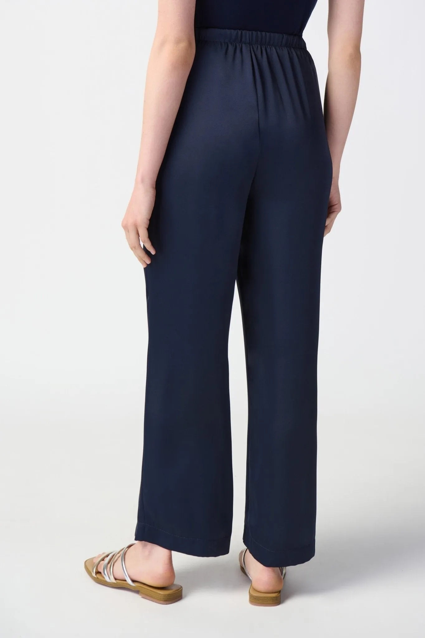 Satin Wide Leg Pull-On Pant