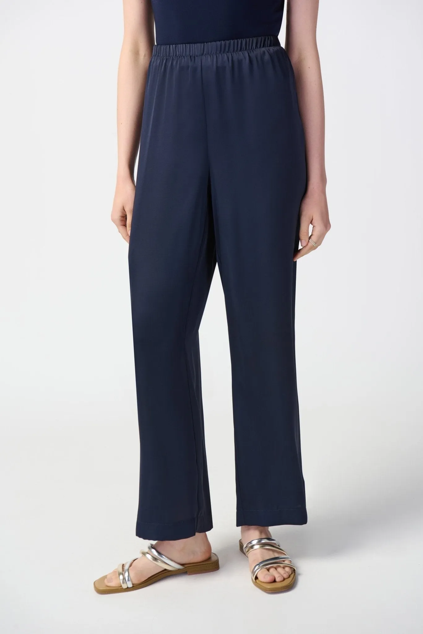 Satin Wide Leg Pull-On Pant