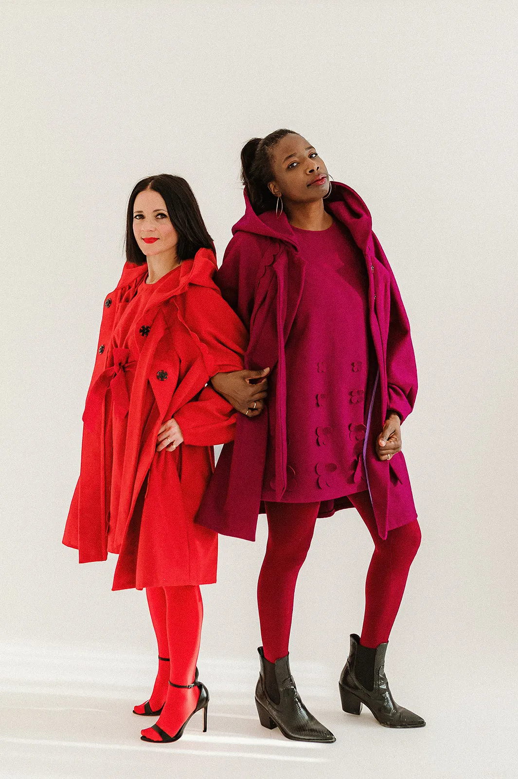 Scallop Wallis - Pleated Coat with Hood and Bow