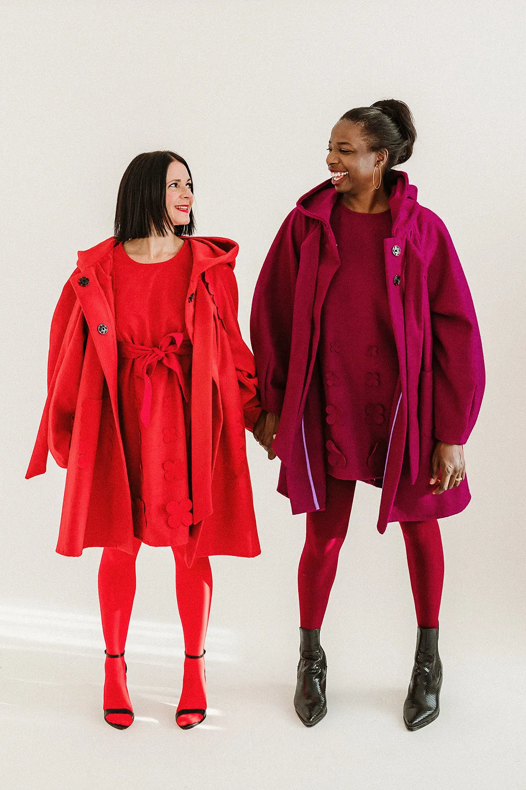 Scallop Wallis - Pleated Coat with Hood and Bow