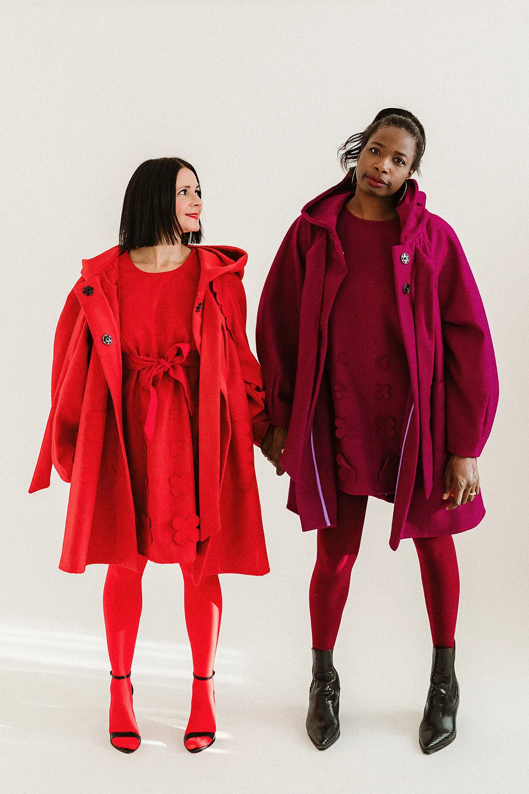 Scallop Wallis - Pleated Coat with Hood and Bow