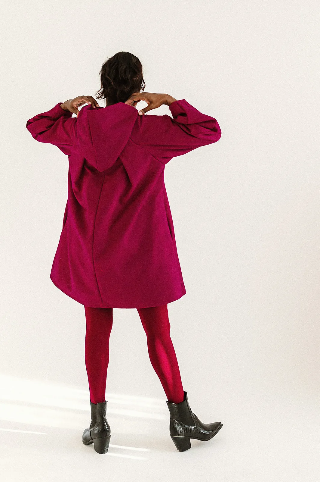 Scallop Wallis - Pleated Coat with Hood and Bow