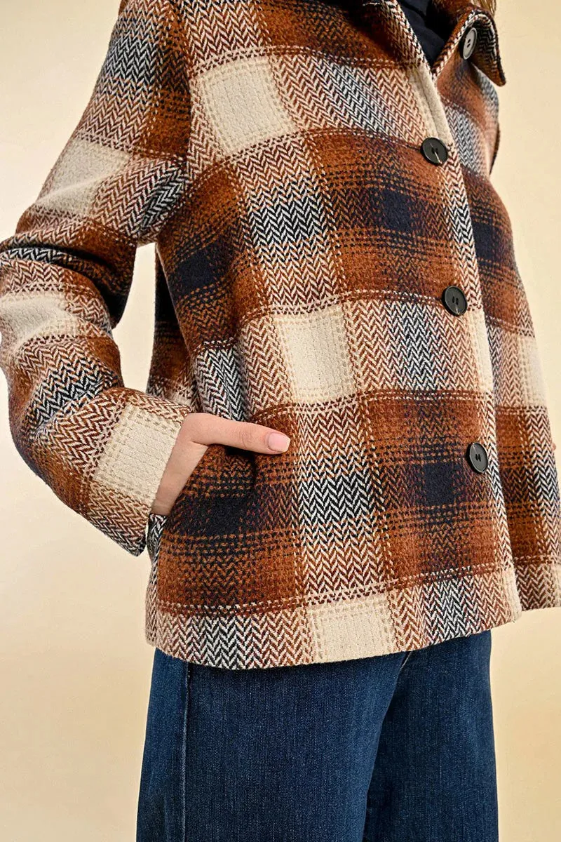 Short Plaid Coat - Online Only
