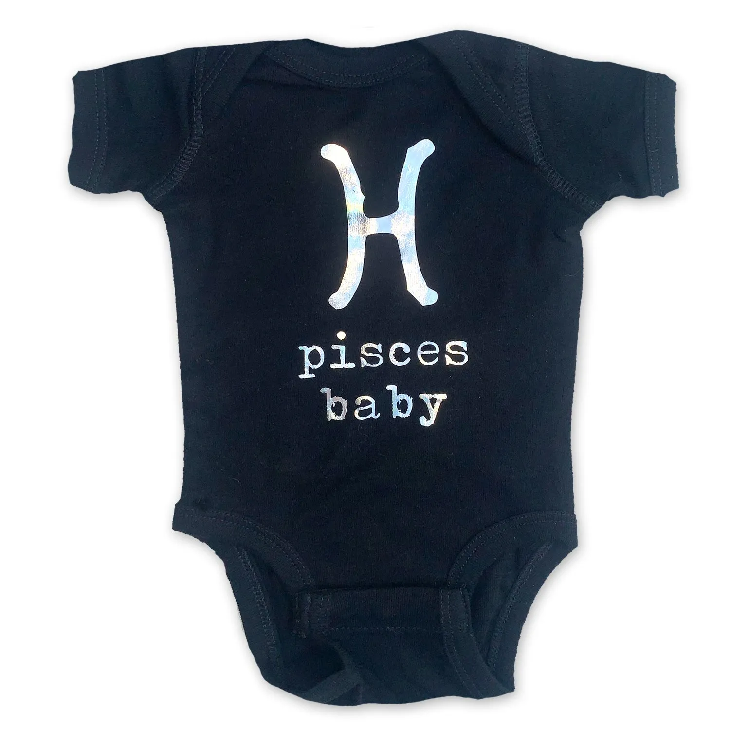 Sol Baby Silver Foil Zodiac Black Bodysuit