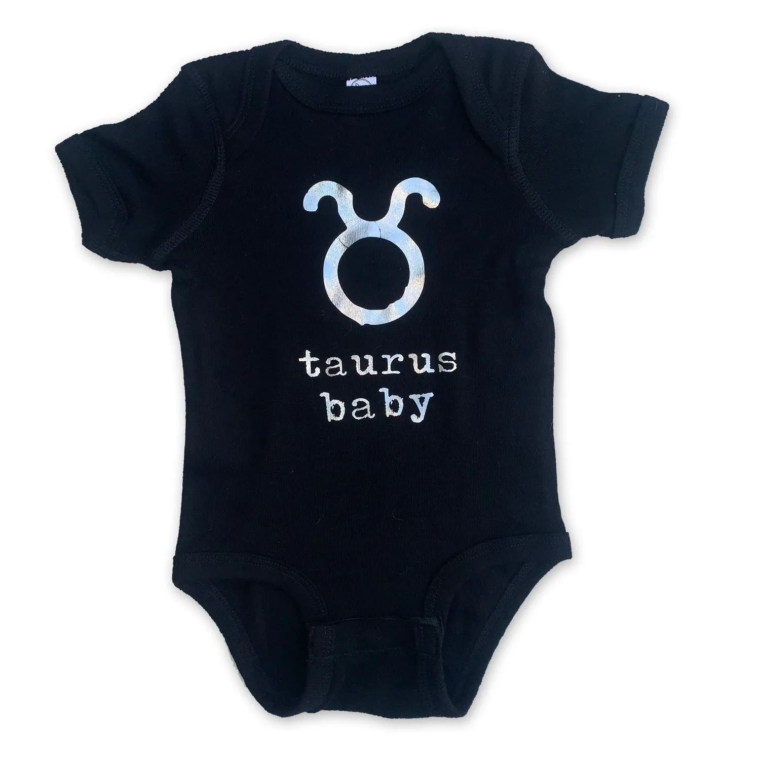Sol Baby Silver Foil Zodiac Black Bodysuit