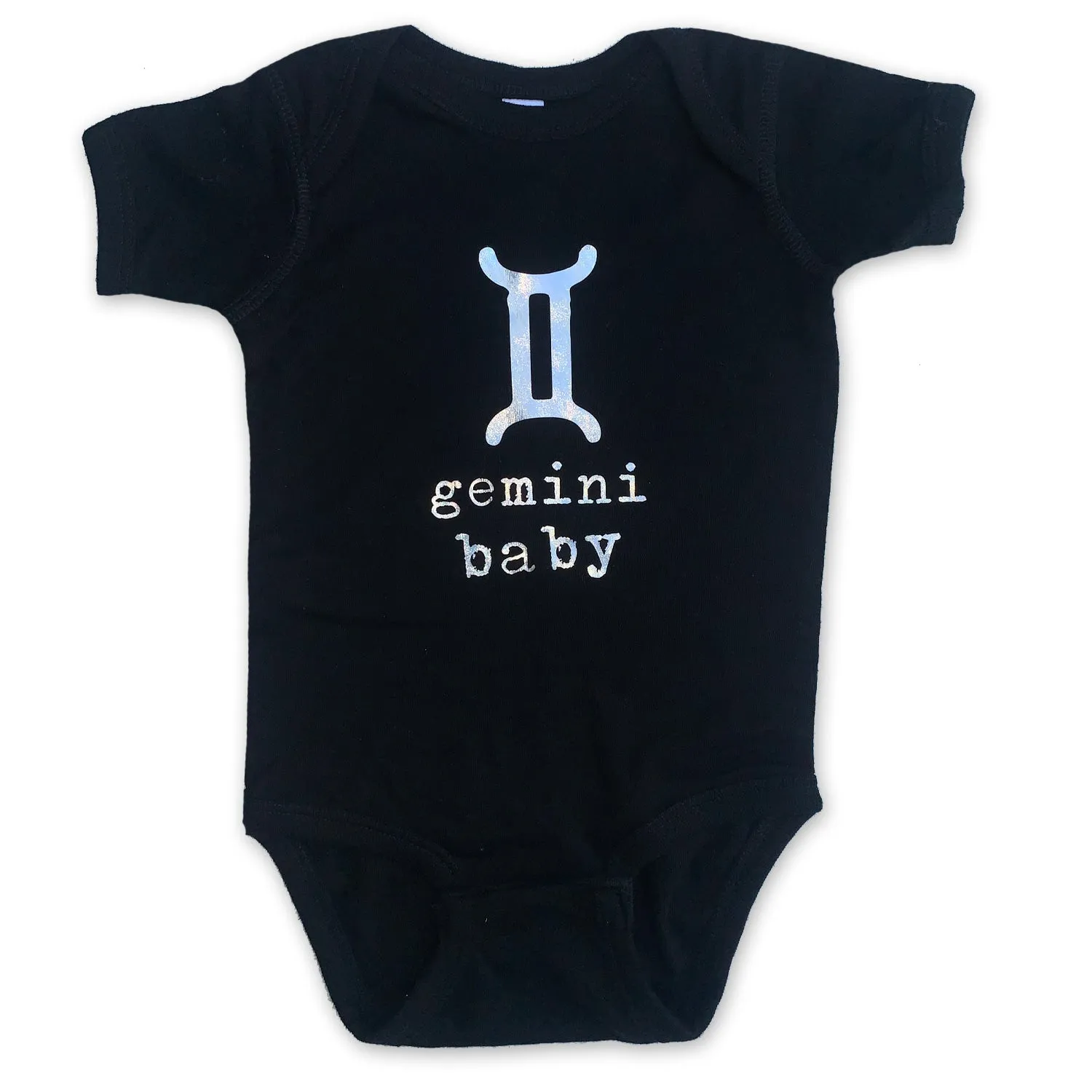 Sol Baby Silver Foil Zodiac Black Bodysuit