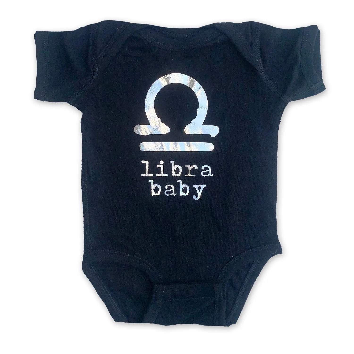 Sol Baby Silver Foil Zodiac Black Bodysuit