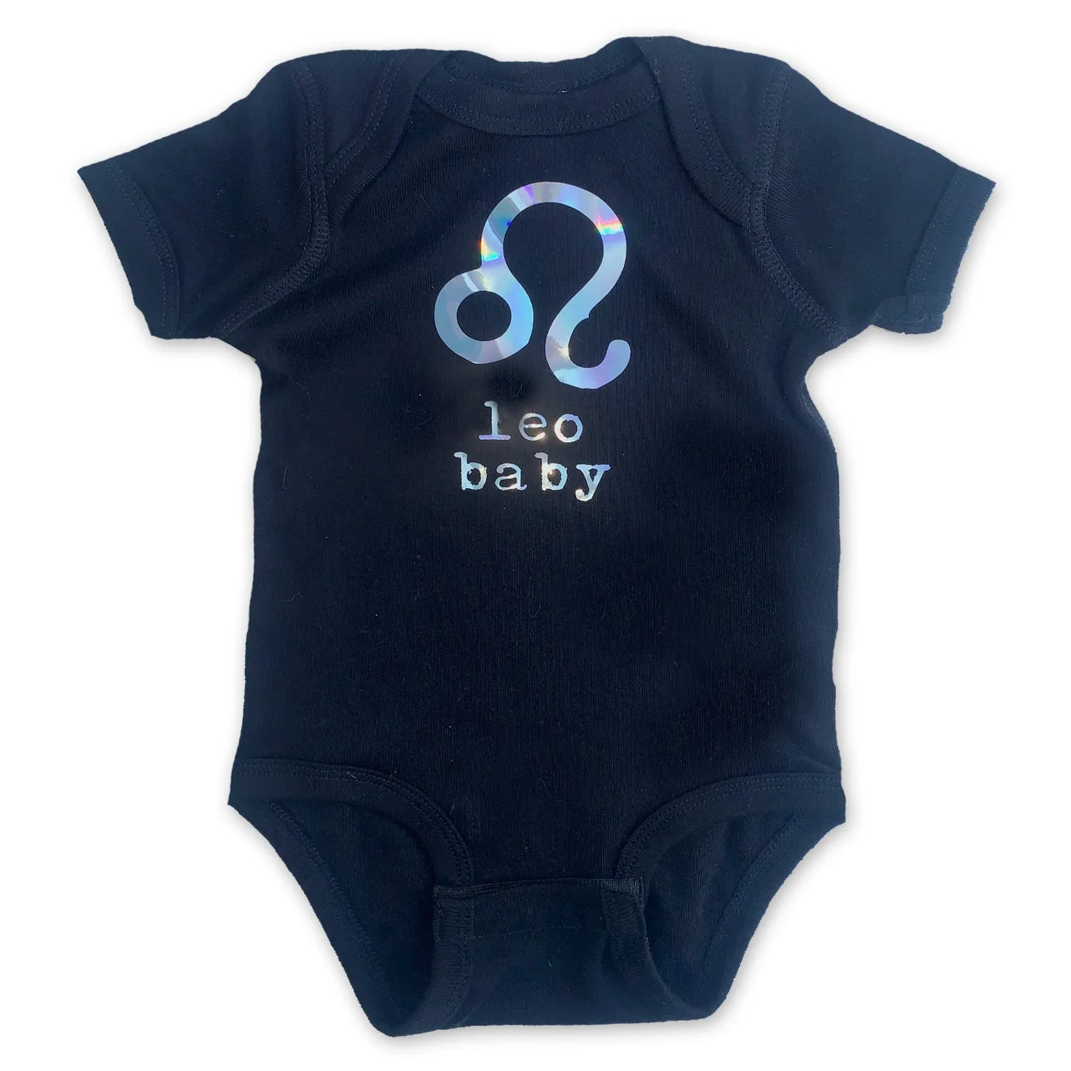 Sol Baby Silver Foil Zodiac Black Bodysuit