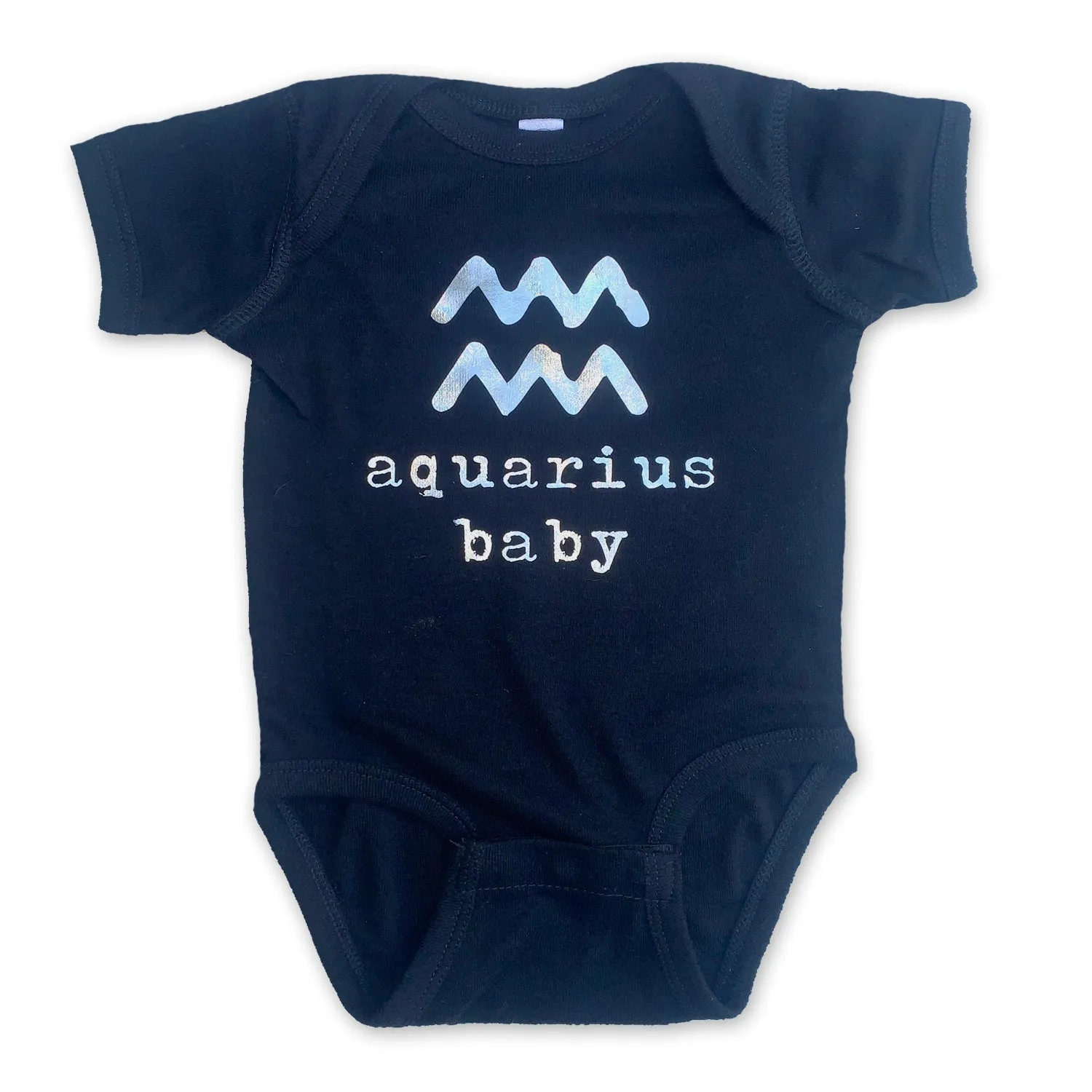 Sol Baby Silver Foil Zodiac Black Bodysuit