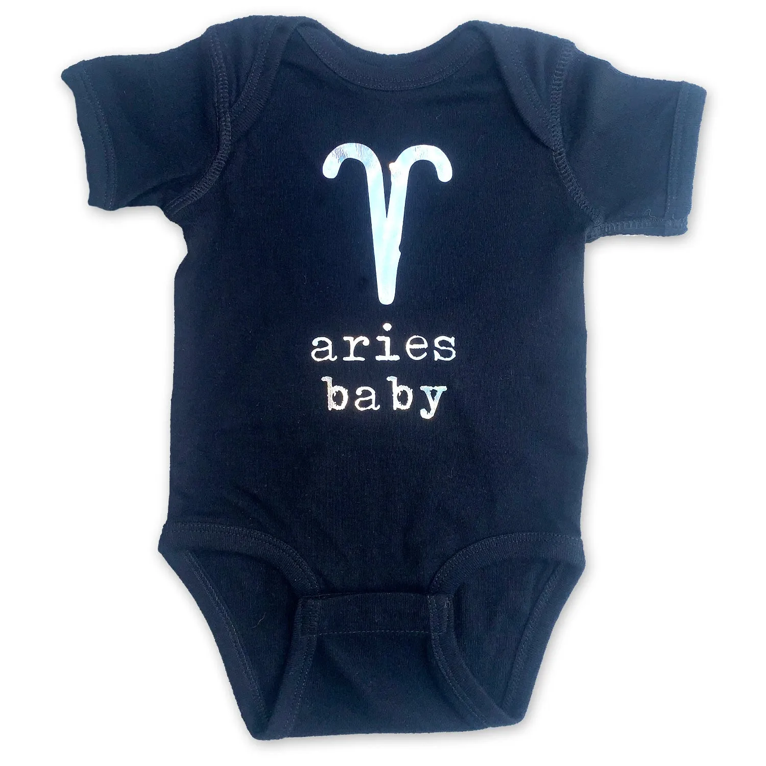 Sol Baby Silver Foil Zodiac Black Bodysuit