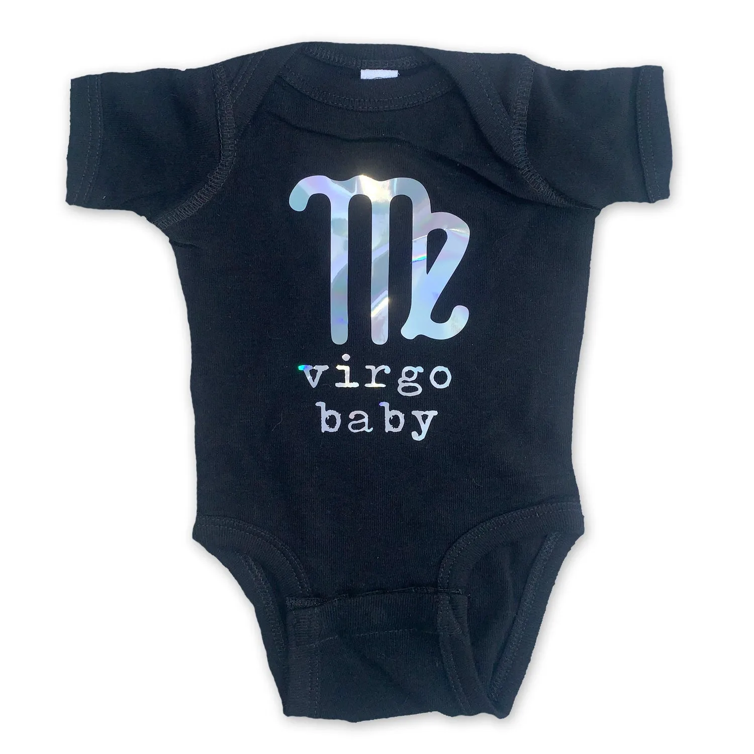 Sol Baby Silver Foil Zodiac Black Bodysuit