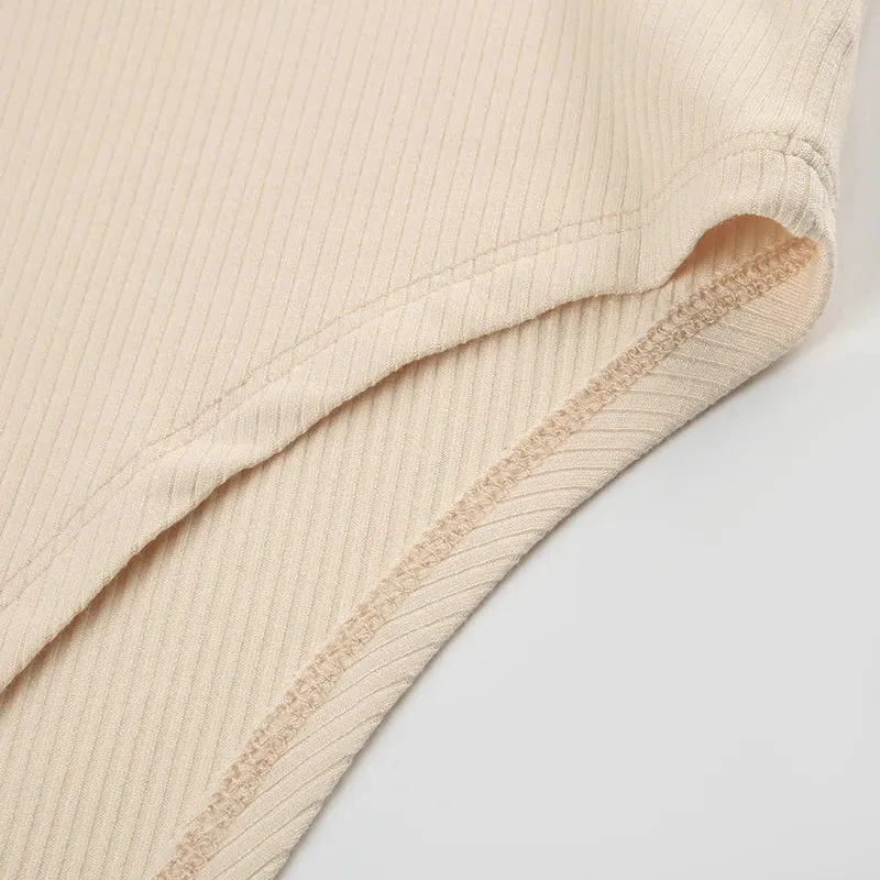 Solid V Neck Skinny Short Sleeve Bodysuit