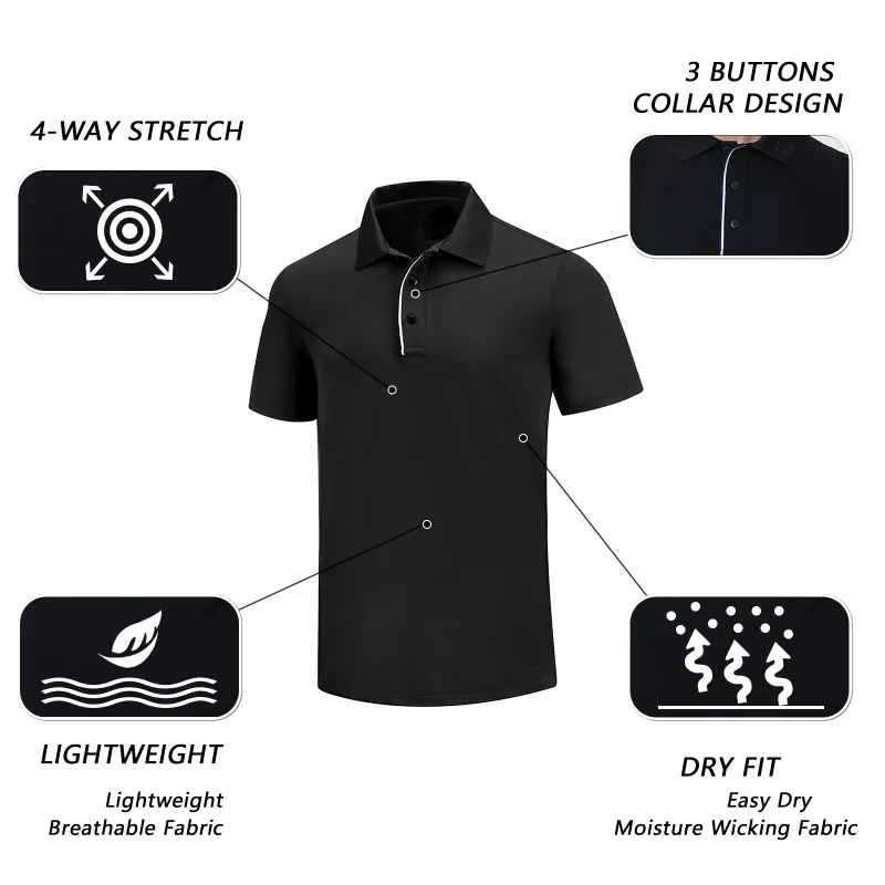 Tour Fit Short Sleeve Golf Shirt Men Black