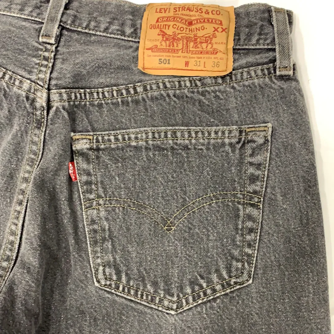 Vintage 1970's Levi’s 501 Red Tab Grey Denim Jeans - W31
