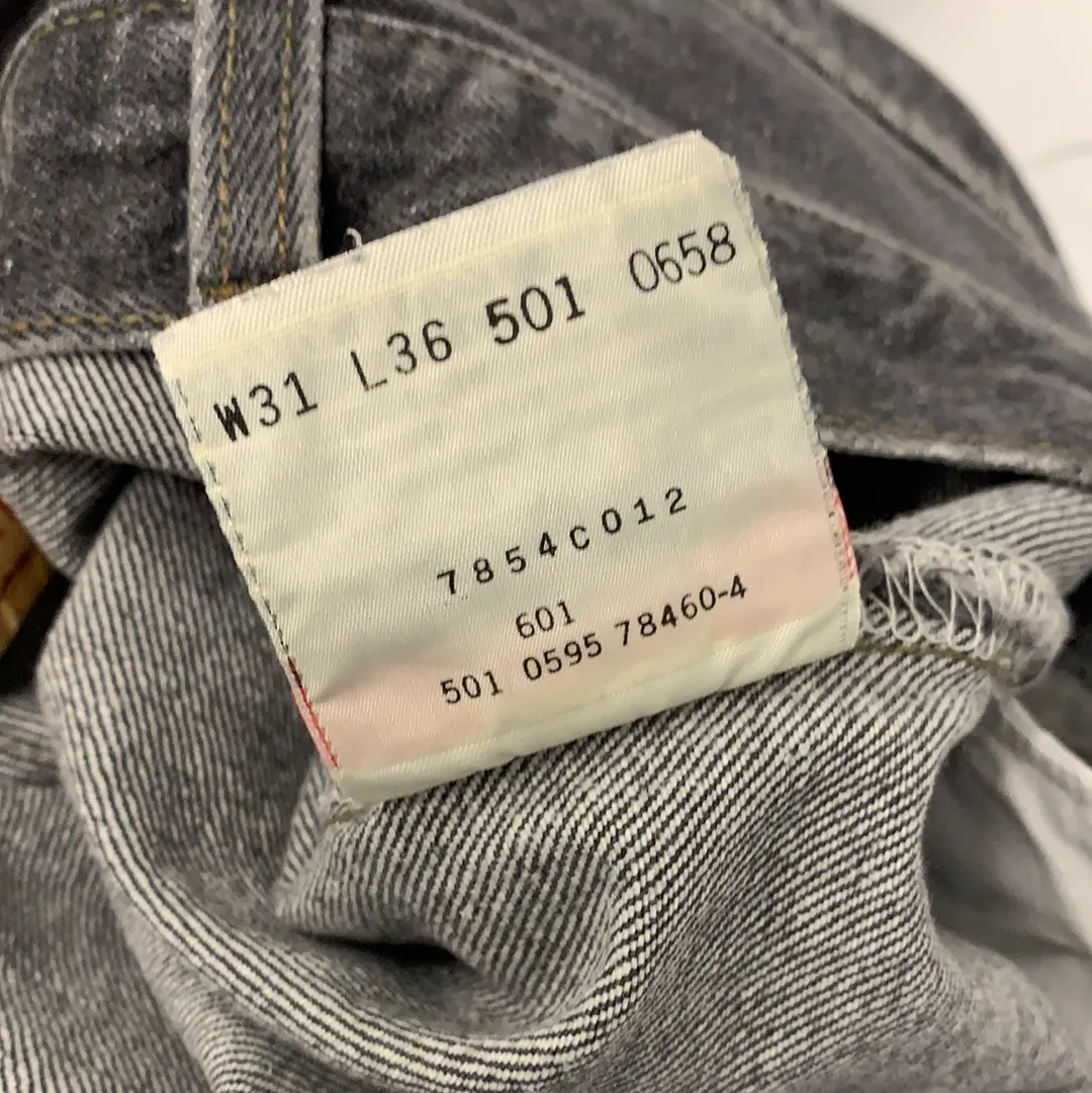 Vintage 1970's Levi’s 501 Red Tab Grey Denim Jeans - W31