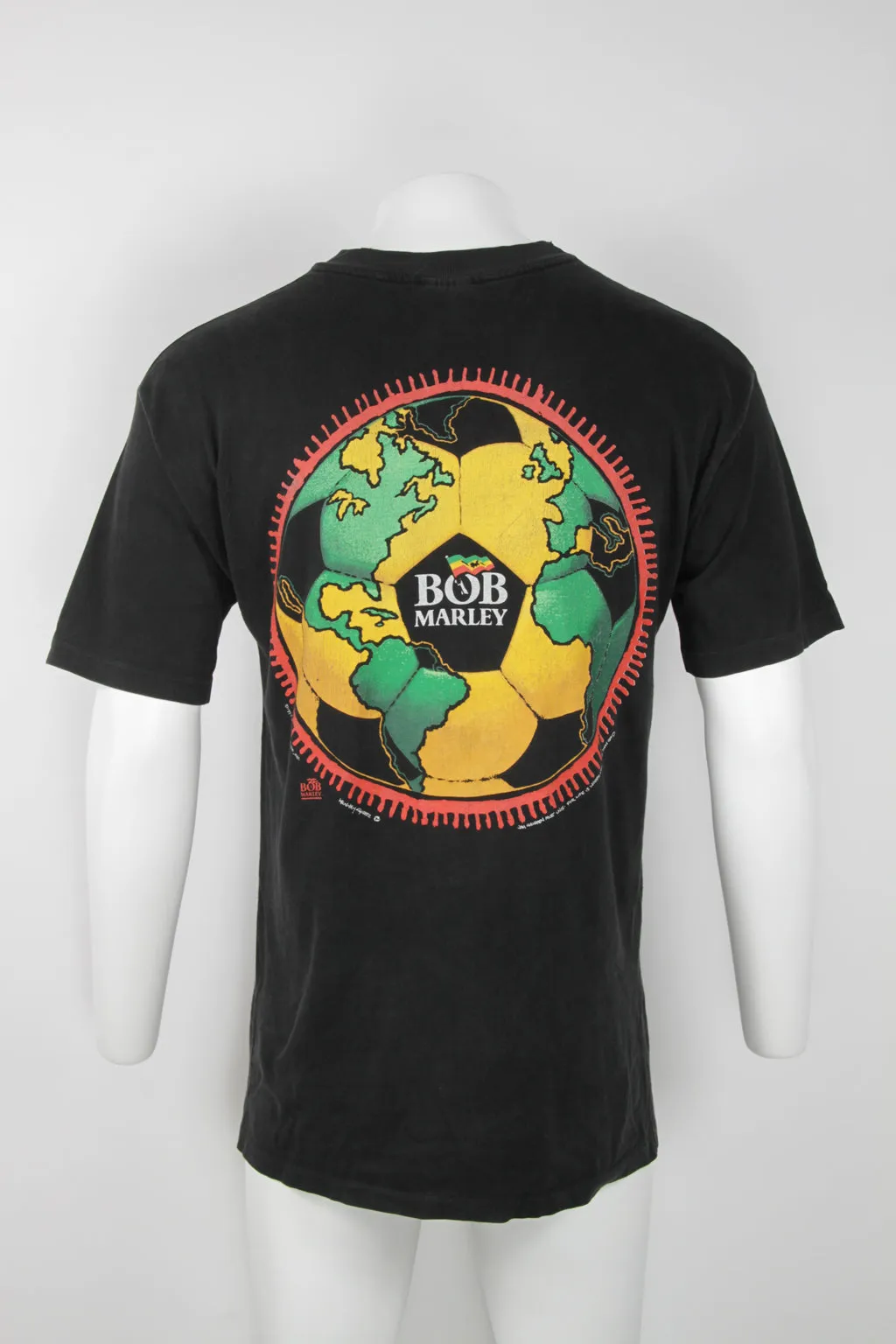 Vintage 1994 Bob Marley football double side print t-shirt - XL