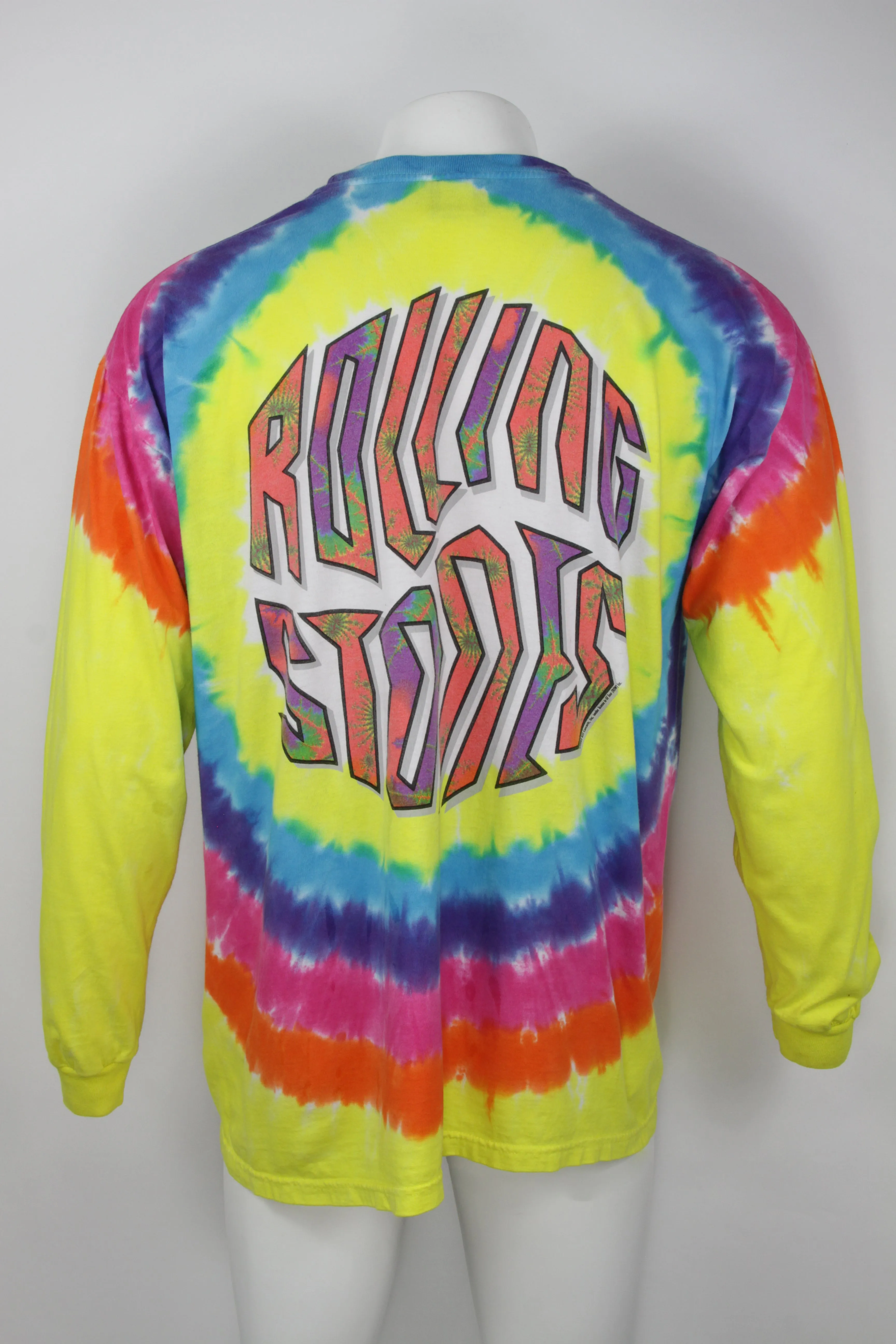 Vintage 2002 reproduced (1994) Rollingstones Liquid Blue Long sleeved tiedye - XL
