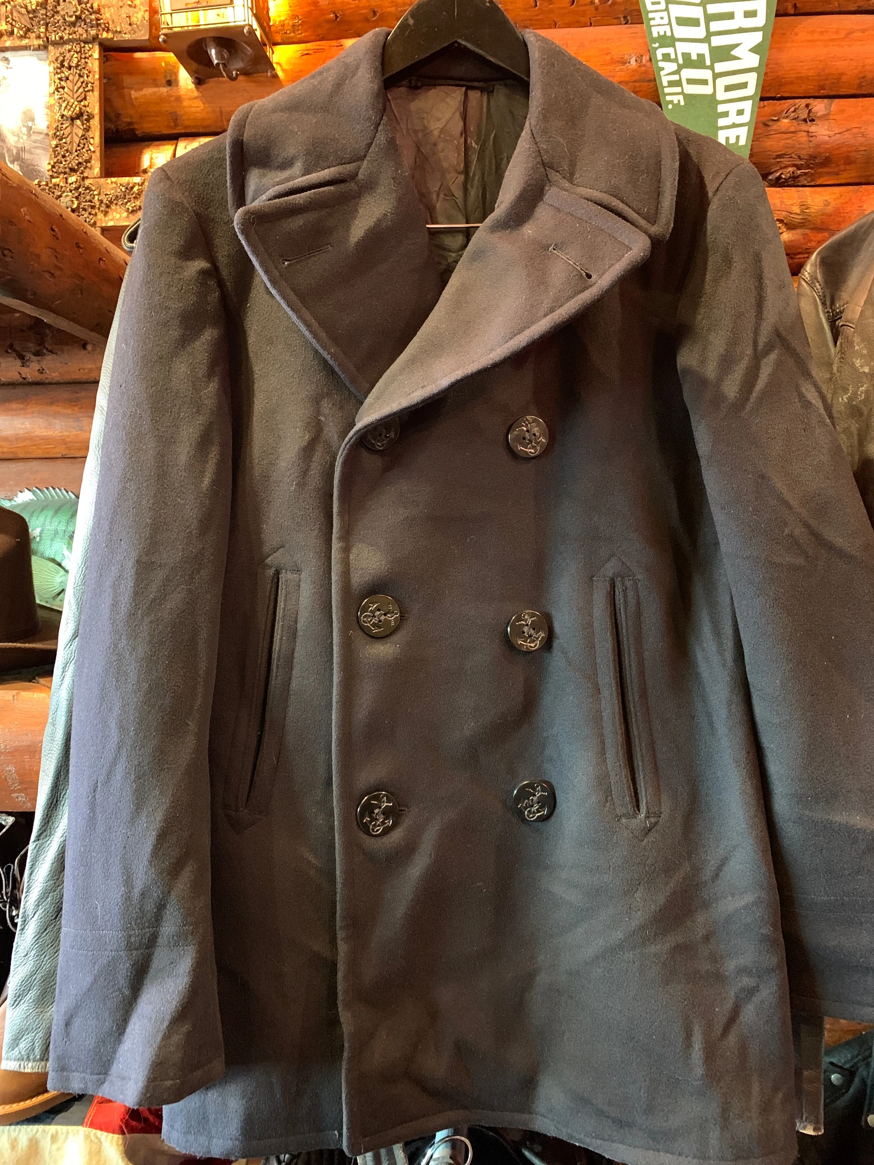 Vintage US Navy Style Wool Melton Peacoat 1 Medium