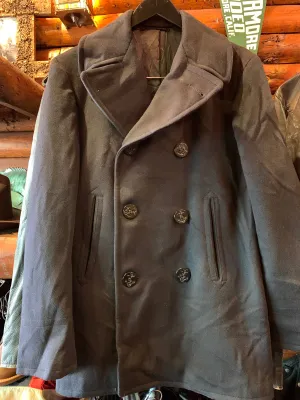 Vintage US Navy Style Wool Melton Peacoat 1 Medium