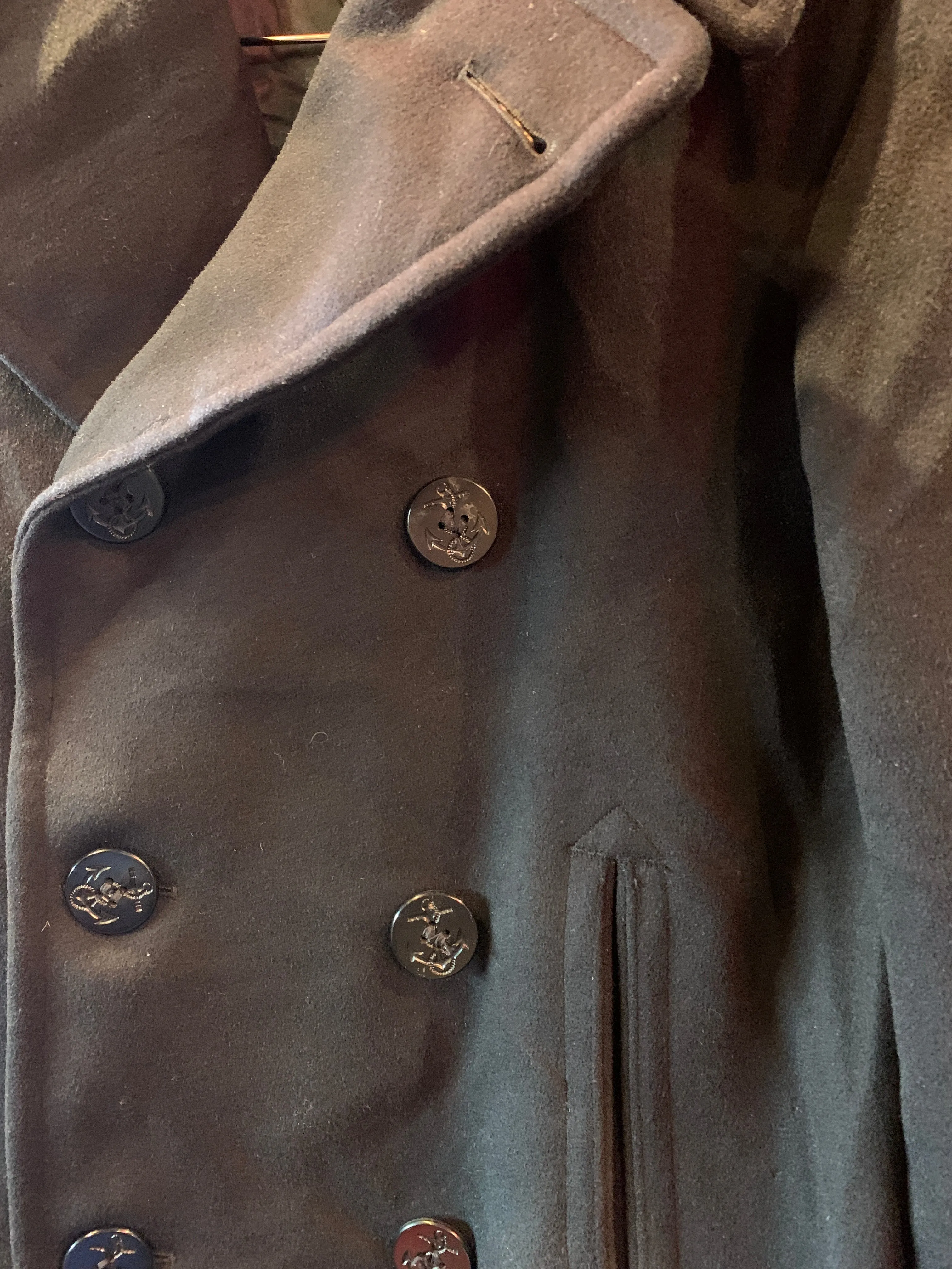 Vintage US Navy Style Wool Melton Peacoat 1 Medium