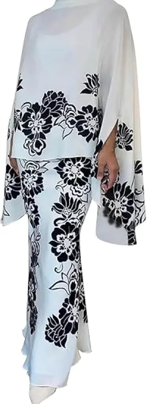 Womens Cape Sleeve Maxi Dress 87494
