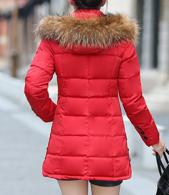 Women's Casual Solid Color Winter Coat