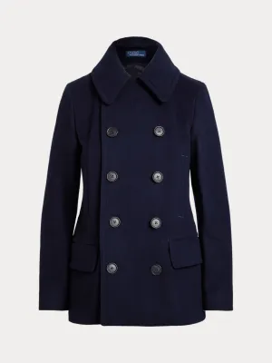 WOOL-CASHMERE PEACOAT Marine