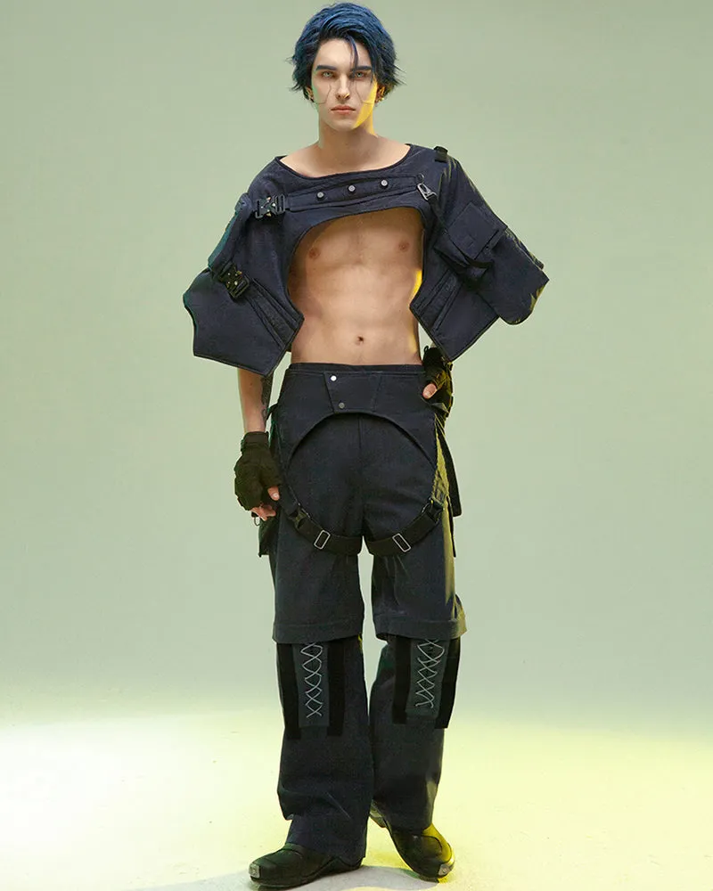 XIPHEVIL Cyberpunk Outfits Operative Detachable Two-Piece Pants