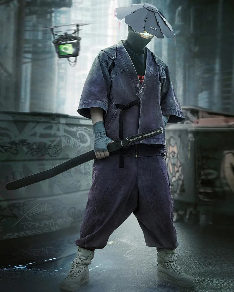 XIPHEVIL Cyberpunk Outfits Yaksha Unisex Ninja Pants