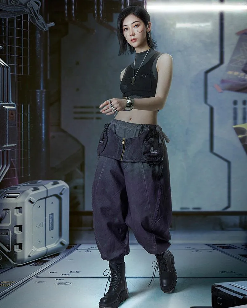 XIPHEVIL Cyberpunk Outfits Yaksha Unisex Ninja Pants