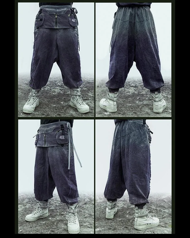 XIPHEVIL Cyberpunk Outfits Yaksha Unisex Ninja Pants