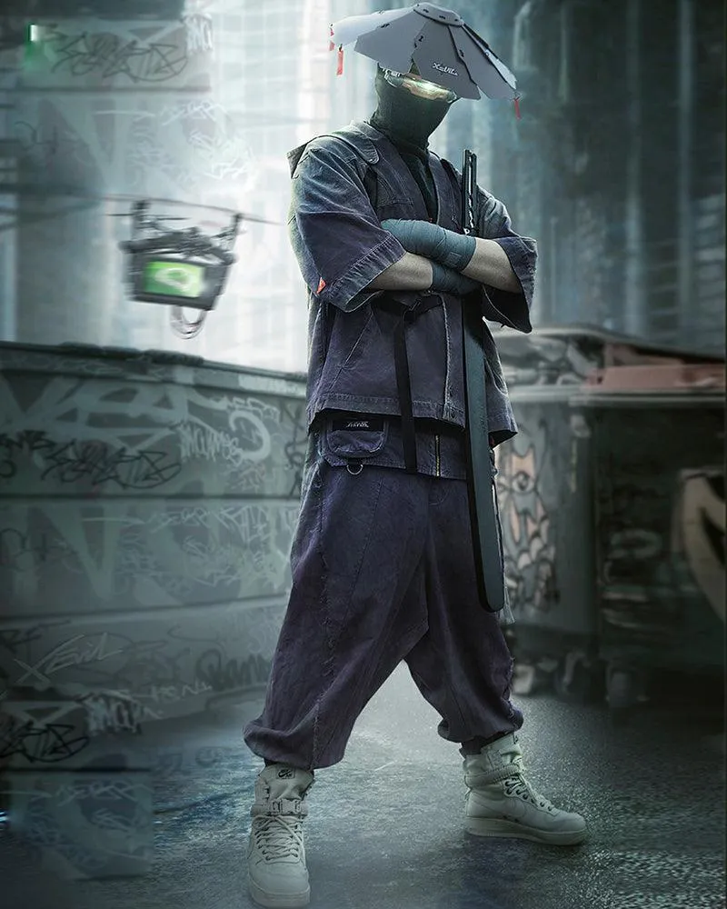 XIPHEVIL Cyberpunk Outfits Yaksha Unisex Ninja Pants