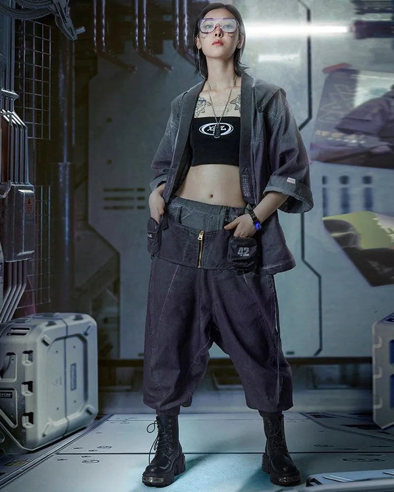 XIPHEVIL Cyberpunk Outfits Yaksha Unisex Ninja Pants
